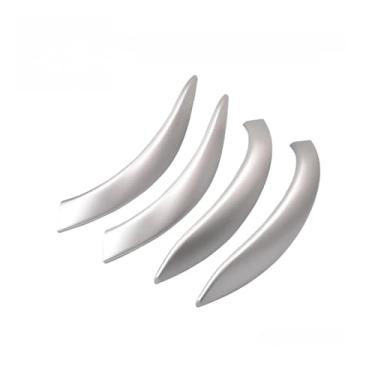 Imagem de Porta interna do carro puxar alça guarnição capa Compatível com bmw 3 4 séries f30 f31 f32 f33 f34 f35 f36 f80 f82 f83 2013 2014 2015 2016 2017 2018(Silver Outer Cover)