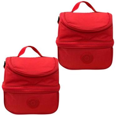 Imagem de kit 2 lancheira térmica juvenil para escola passeio piquinique estilos