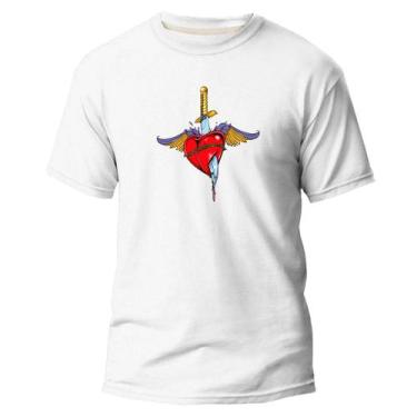 Imagem de Camiseta Basica Algodão Premium Estampada Coração Partido - Pavesi, Br