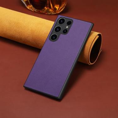 Imagem de Capa de celular fosca de luxo para Samsung S25 Ultra, S24 Plus e S23 (para Galaxy S25 Edge/Roxa)