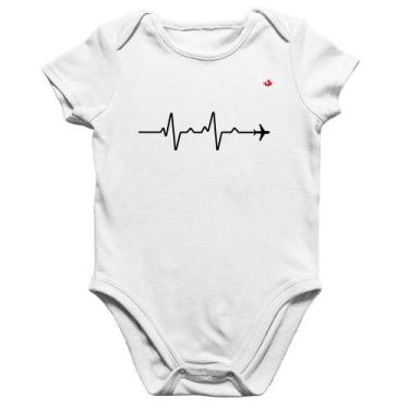 Imagem de Body Bebê Algodão Batimentos Cardíacos Viagem - Foca na Moda, Branco, 