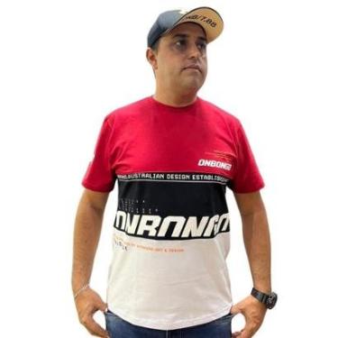 Imagem de Camiseta Masculina Onbongo Vermelha Preta e Branca ON057-Masculino