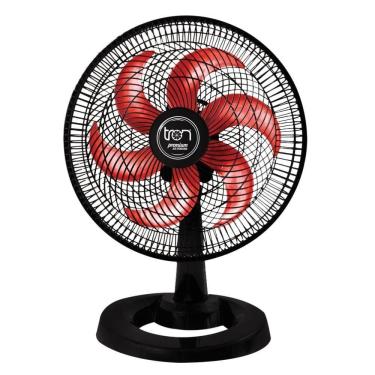 Imagem de Ventilador Mesa Lorena Preto Oscilante 110V Pás Vermelha