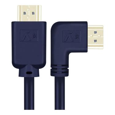 Imagem de 2X Cabo Hdmi 2.0 Ultra Hd Ponta Gold 4K 3M 90 Graus Aquário