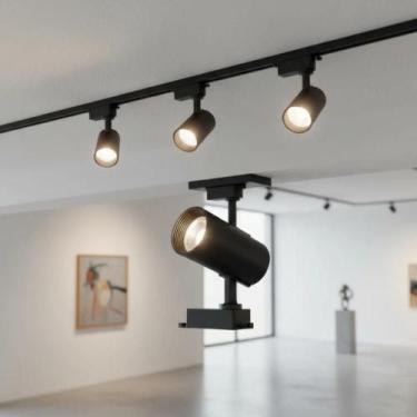 Imagem de Kit Trilho Eletrificado 2m+3 Spots Led 7w Preto Neutro 4000k - MELO