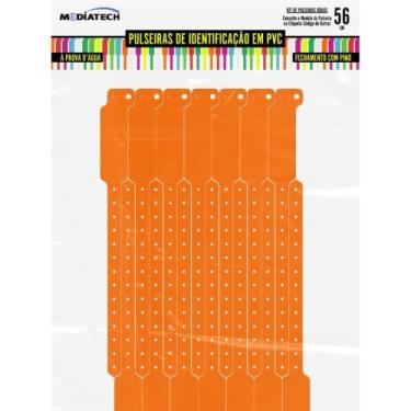Imagem de Pulseira de Identificação SOFT Pino Orange 253X25MM Pacote com 56 - Te
