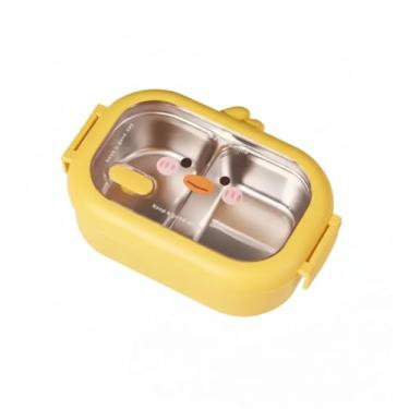 Imagem de LANCHEIRA INOX DE LUXO: PRATICIDADE DE MICRO-ONDAS COM A HIGIENE DO AÇO - 2 DIVISÓRIAS - ANTI-VAZAMENTO - TRABALHO E ESCOLA