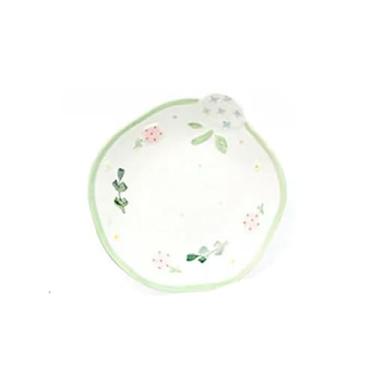 Imagem de Flores cheias de estrelas cerâmica tigela de arroz pintada à mão flores orelha doméstica sopa arroz talheres - prato de renda de 19,8 cm