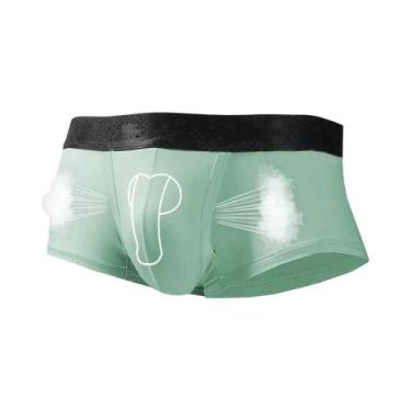 Imagem de Cuecas Boxer Masculinas De Seda Gelada, Finas De Verão, Com Abertura E