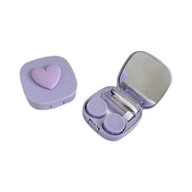 Imagem de Estojo Mini Coração Para Lentes De Contato Com Espelho, Adorável Organ