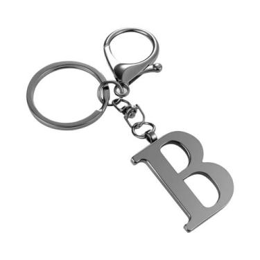 Imagem de Chaveiro De Aço Inoxidável Preto Letras A-Z Unissex Pingente Para Moch