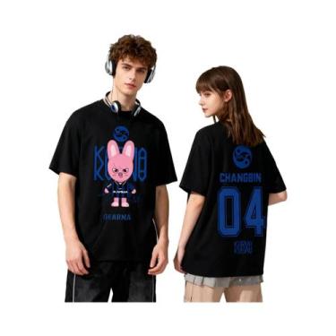 Imagem de Camiseta Casual Oversized Com Estampa De Cartoon KPOP KARMA HYUNJIN Mo