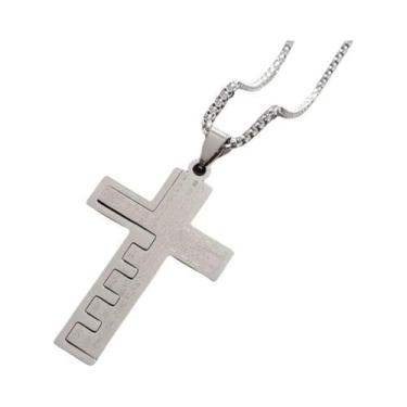 Imagem de Pingente De Crucifixo Dourado Para Homens, Colar Religioso Estilo Miam