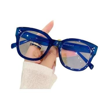 Imagem de Óculos Ópticos Retros Unissex Com Armações Quadradas E Lentes Transpar