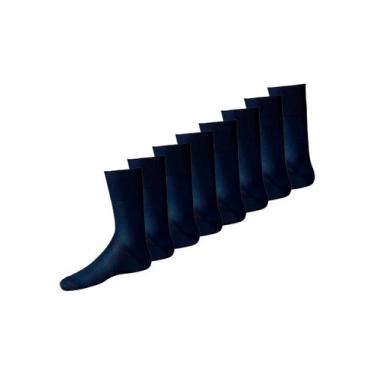 Imagem de Kit com 8 Pares de Meias Social Lupo 1100-011/049, Azul marinho, 37-44