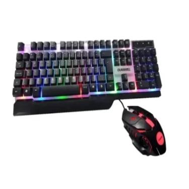 Imagem de Kit Gamer Teclado E Mouse Led Rgb Abnt2 Prova D'agua Dw-550
