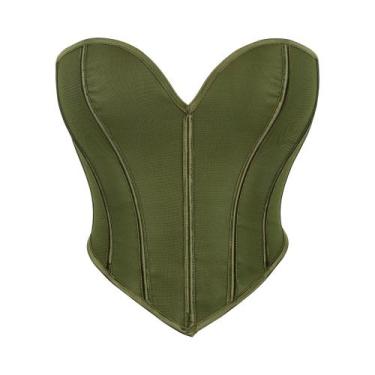 Imagem de Corset Sexy Com Amarração, Top Cropped, Cintura Modeladora, Cinto De C