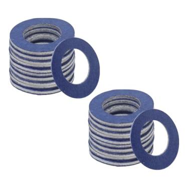 Imagem de Osilly 20 peças de juntas de drenagem de óleo de motor de carro, juntas de vedação de óleo de arruela de trituração de veículo de alumínio, OEM automotivo # 90430-12031 substituição, compatível com