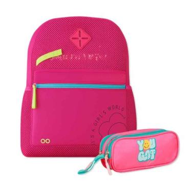 Imagem de Kit Escolar Mochila + Estojo Super Style Menina Original Clio -
