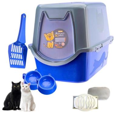 Imagem de Caixa Areia Fechada Banheiro Toalete Sanitário Gato Antiodor - Dura Ca