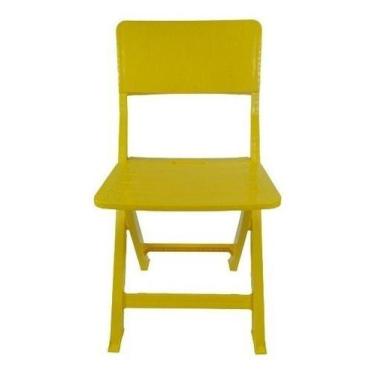 Imagem de Cadeira Dobrável De Plástico 120 Kg Amarelo - jsn