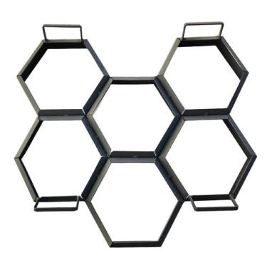 Imagem de Forma 6 Blocos para Piso Sextavado Bloquete 20x20x6 Aço Desforma Na Ho