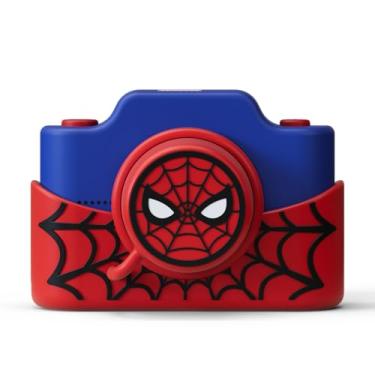 Imagem de Câmera digital e filmadora infantil do Homem-Aranha com tela sensível ao toque de 3 polegadas, capa de silicone macio, tampa de lente destacável, cartão de memória de 32 GB - Modelo K2 por kiimento