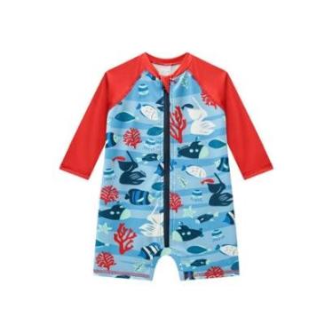 Imagem de Macacão Bebê Menino Azul Proteção UV 50+ Mar Luc.boo-Masculino