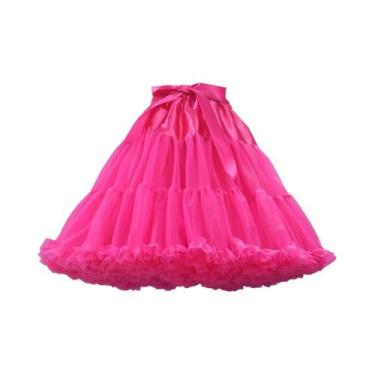 Imagem de Saia De Tule Plissada Em Camadas Branca E Preta Para Mulheres, Saia Pu