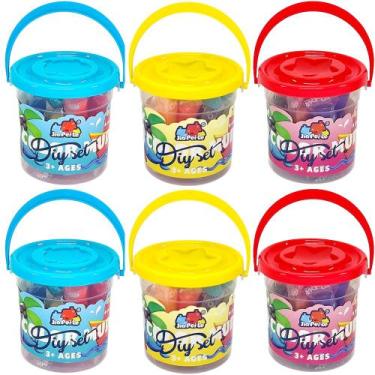 Imagem de 6 Baldinhos de Massinha Infantil com 54 Massas 6 Acessórios - Goal Kid