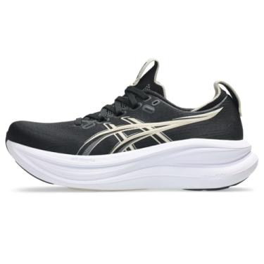 Imagem de ASICS Tênis de corrida feminino Gel-Nimbus 28, Preto/cinza pena., 11.5 Wide