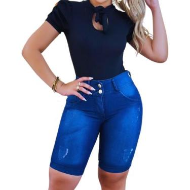 Imagem de Bermuda Feminina Jeans Ciclitas Com Lycra Jeans Feminino Atacado Veste