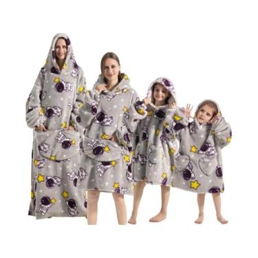 Imagem de Moletom Oversize De Inverno Em Sherpa E Fleece Polar Para Família, Com
