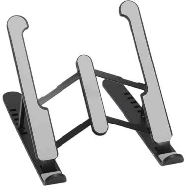 Imagem de Suporte para Notebook e Tablet Preto – Ajustável, Dobrável e Ideal para Home Office