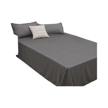Imagem de Roupa De Cama Lavável Na Máquina Em Cor Sólida, Lençol Para Cama De So