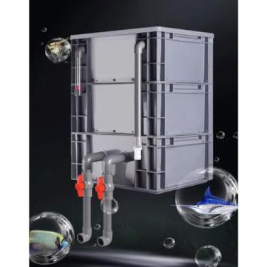 Imagem de Filtro de caixa de grande volume de negócios com cachoeira e fluxo de água ajustável - Sistema externo de circulação de água DIY para aquários, lagoas - Filtro de aquário