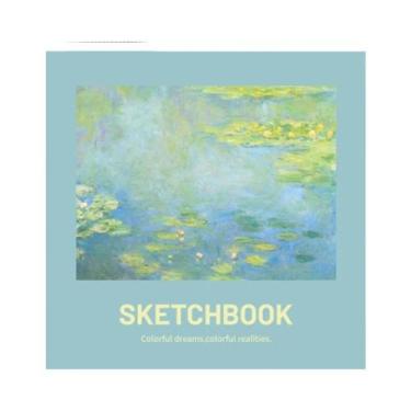 Imagem de Caderno De Desenho Portátil Mini Com 96 Folhas Quadradas Em Branco Par