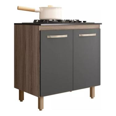 Imagem de Balcão Multiuso Para Cooktop 4 Ou 5 Bocas 80cm Com 2 Portas