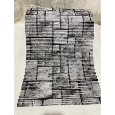 Imagem de Tapete Passadeira Emborrachado Antiderrapante PVC por Metro – 1 a 3 Metros(Tijolinhos Preto,45cm x 45cm)