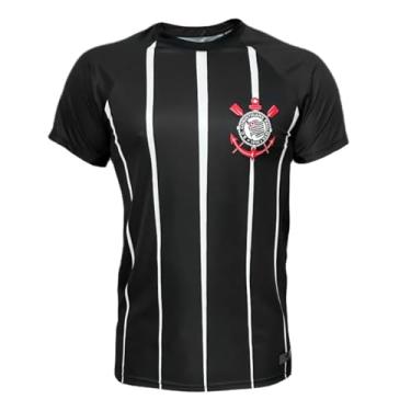 Imagem de Camisa Corinthians Listrada, Masculina, Preta, G