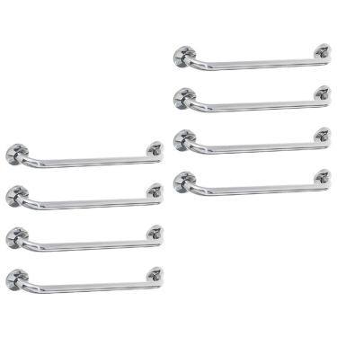 Imagem de Alça De Apoio 60cm Barra Inox Kit 8 Uni Idoso Banheiro Corrimao Suporte Resistente
