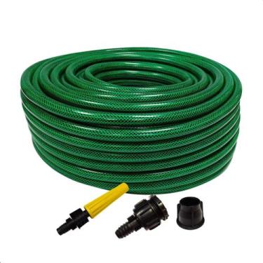 Imagem de Mangueira 25m Verde e Preto Jardim Quintal e Uso Doméstico Casa Jet - 