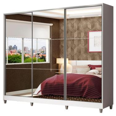 Imagem de Guarda Roupa Casal 3 Portas Zurique com Espelho e Pés Madesa