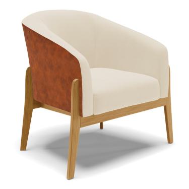 Imagem de Cadeira Sala de Jantar Base de Madeira Stella Noz/Linho D03 - D'Rossi