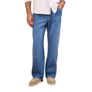 Imagem de Calça Jeans Masculina Lado Avesso Relax Azul Médio - LH21176-Masculino