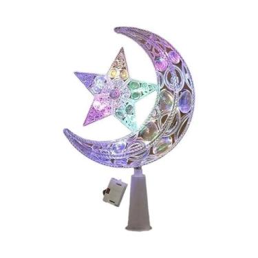 Imagem de Decoração De Árvore De Natal LED De 15cm Com Estrelas Brilhantes Em Br