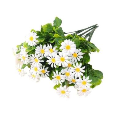 Imagem de Buquê De Flores Artificiais Margaridas De 33cm, Plantas Falsas Para De