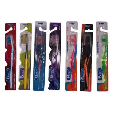 Imagem de Kit 50/100/150 Escovas De Dente Adulto Com Protetor de Cerdas Atacado 