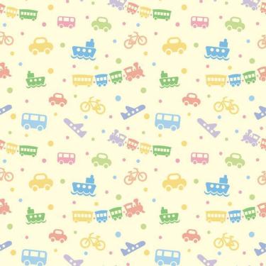 Imagem de Papel De Parede Amarelo Com Brinquedos Infantil Bebe Adesivo