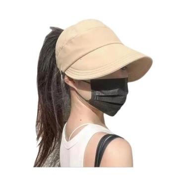 Imagem de Chapéu De Verão Feminino De Secagem Rápida Com Máscara E Prendedor De 
